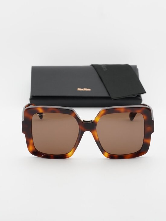 Max Mara ERNEST MM0088 52E Square Sunglasses - Havana / Brown main image 7